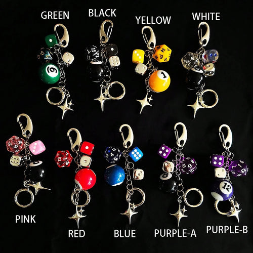 8-Ball & Dice Car Keychain