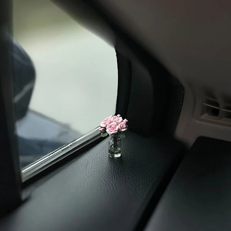 Mini Flower Vase Dashboard Ornament