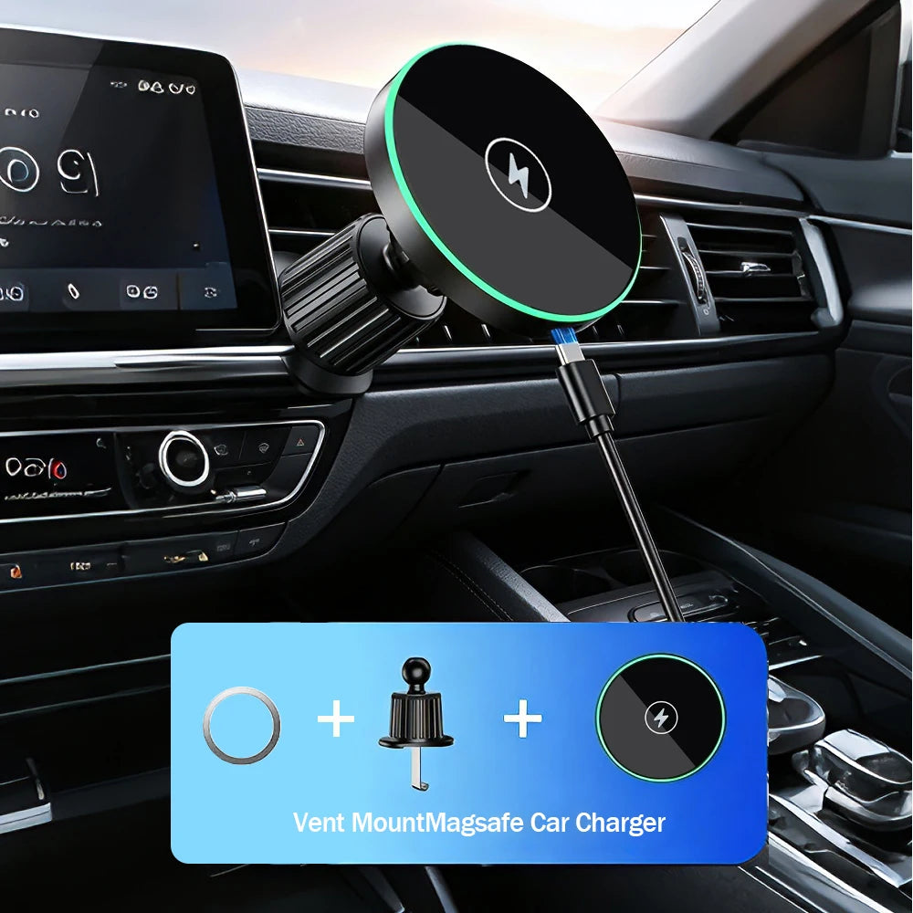 30W Magnetic Wireless Car Charger & Mount