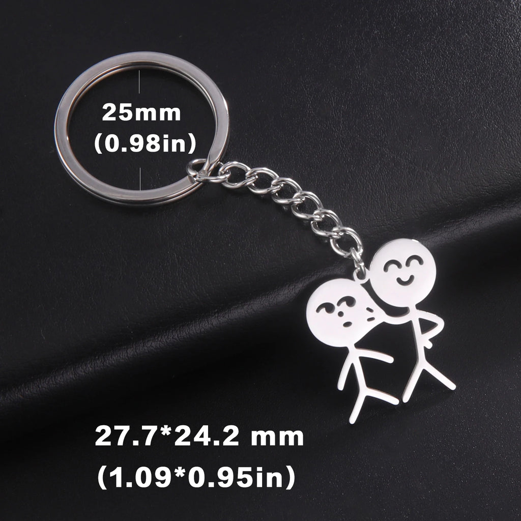 Middle Finger Stickman Keychain